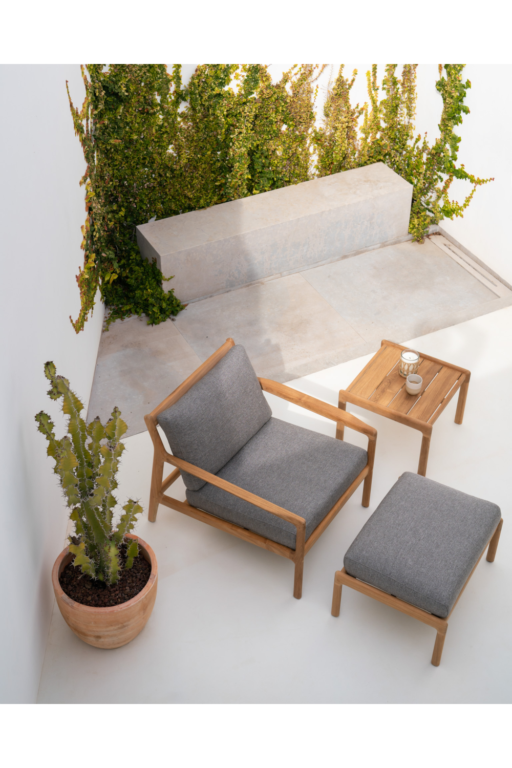 Natural Teak Outdoor Ottoman | Ethnicraft Jack | Oroa.com