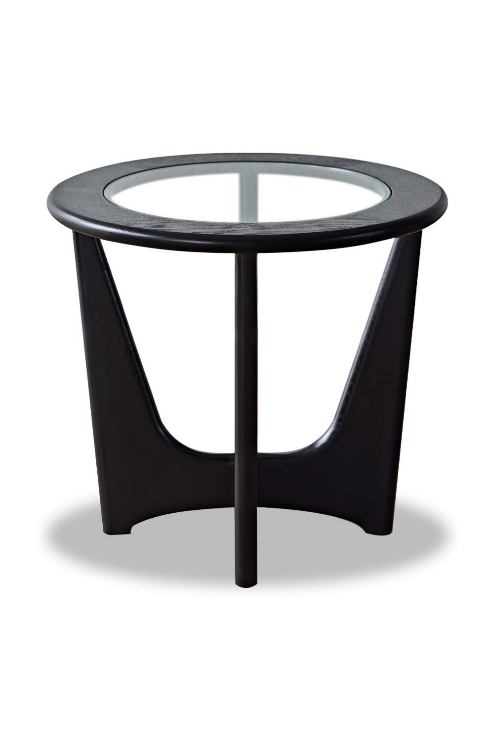 Glass Top Black Wooden Side Table | Liang & Eimil Sculpto | OROA.com