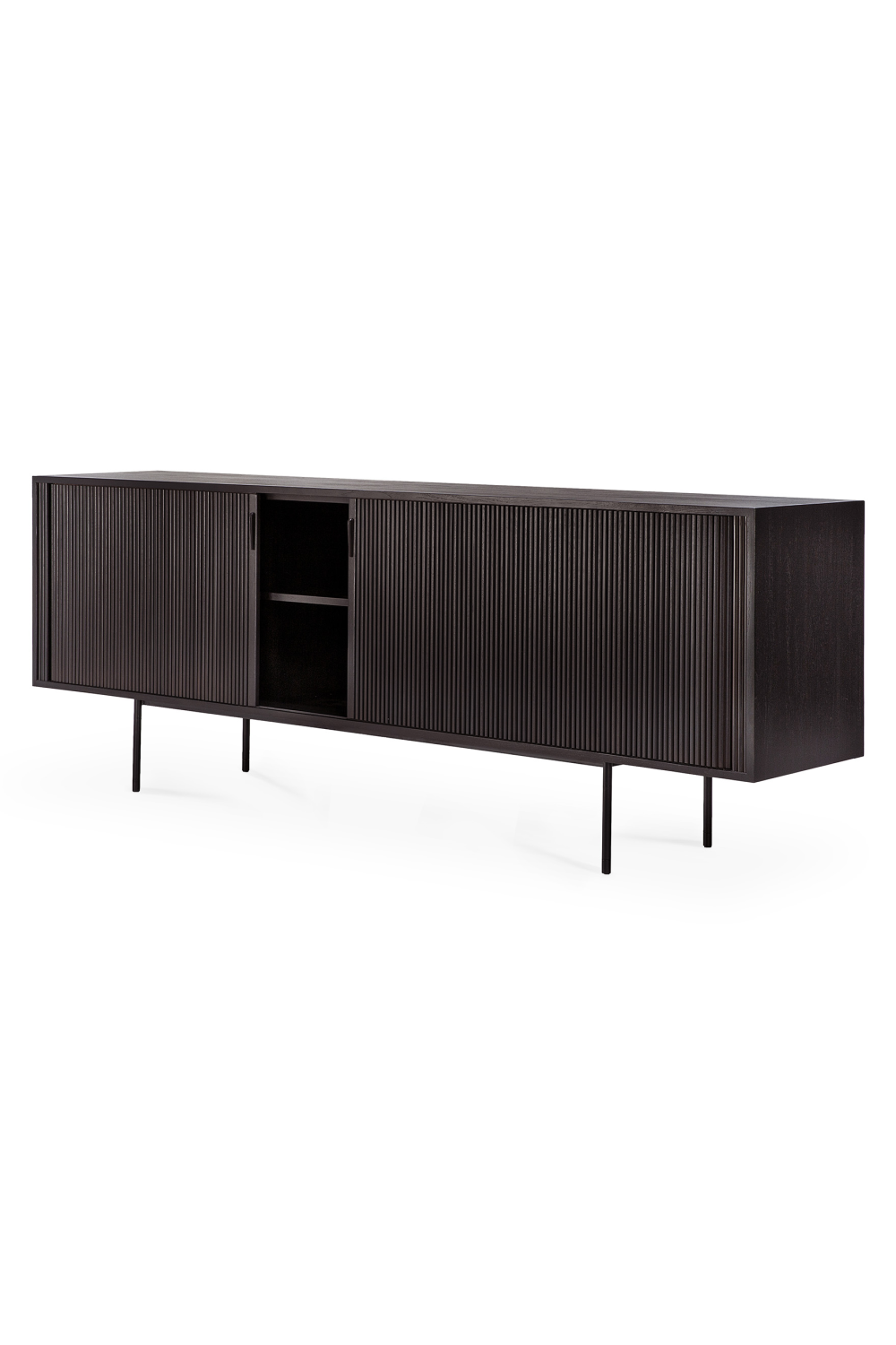 Varnished Teak Industrial Sideboard | Ethnicraft Roller Max | Oroa.com