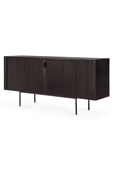 Varnished Teak Industrial Sideboard | Ethnicraft Roller Max | Oroa.com