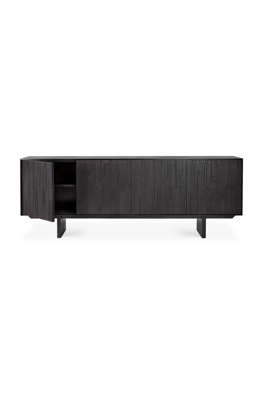 Black Teak Industrial Sideboard | Ethnicraft Mosaic | Oroa.com