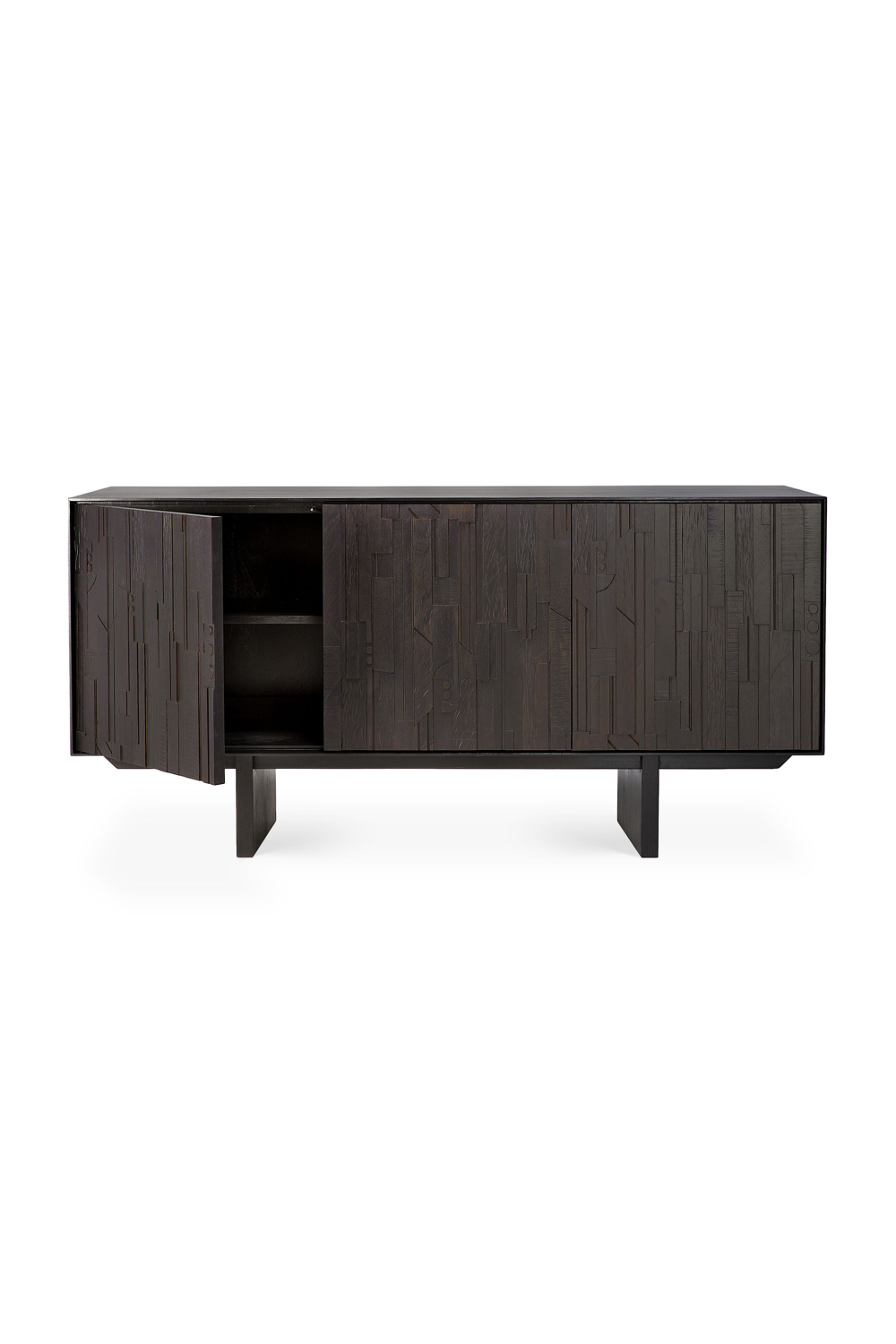 Black Teak Industrial Sideboard | Ethnicraft Mosaic | Oroa.com