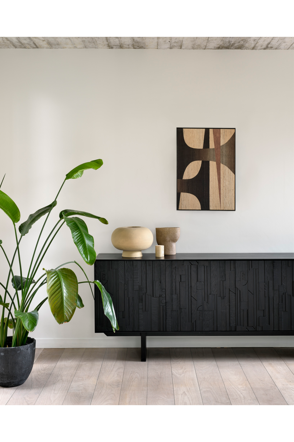 Black Teak Industrial Sideboard | Ethnicraft Mosaic | Oroa.com