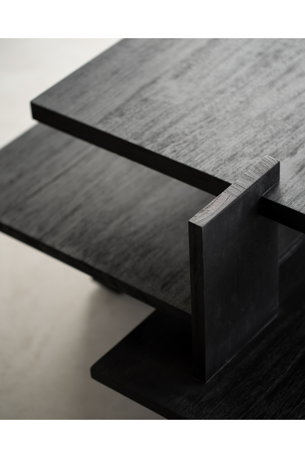 Black Teak Architectural Coffee Table | Ethnicraft Abstract | OROA.com