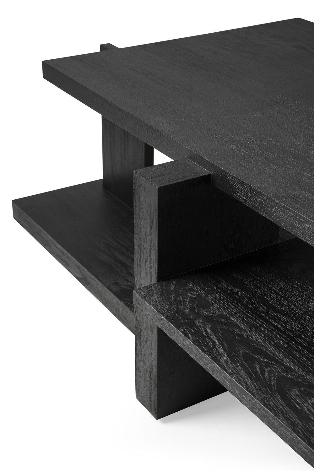 Black Teak Architectural Coffee Table | Ethnicraft Abstract | OROA.com