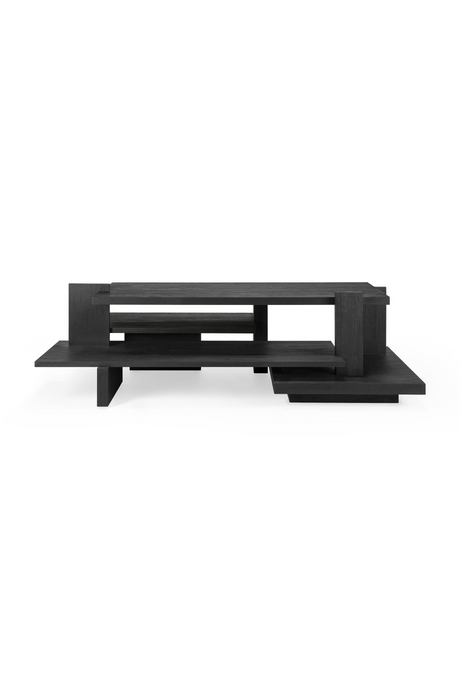 Black Teak Architectural Coffee Table | Ethnicraft Abstract | OROA.com
