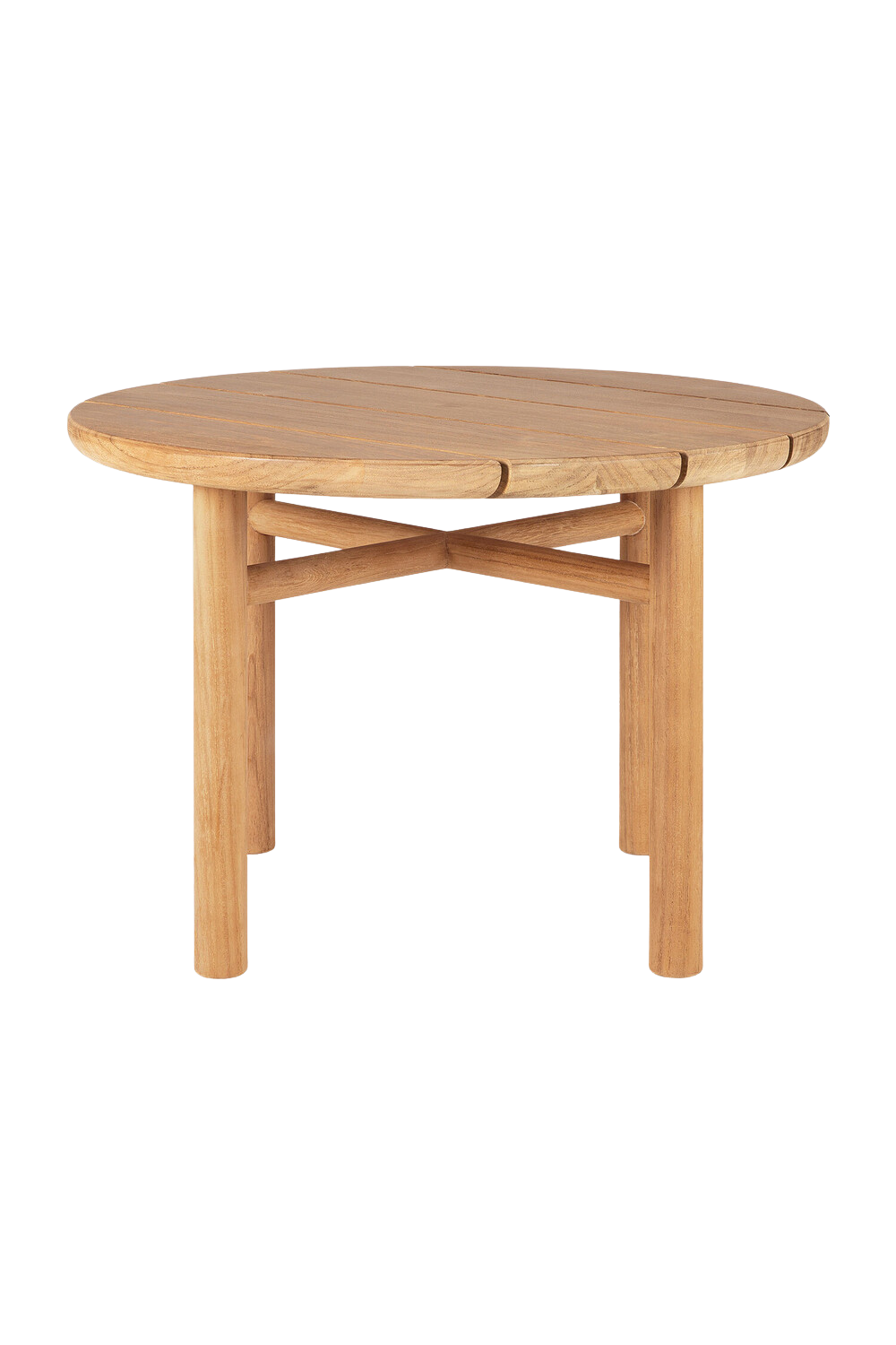 Round Slatted Outdoor Coffee Table | Ethnicraft Quatro | Oroa.com