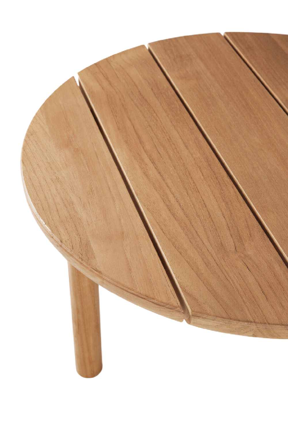 Round Slatted Outdoor Coffee Table | Ethnicraft Quatro | Oroa.com