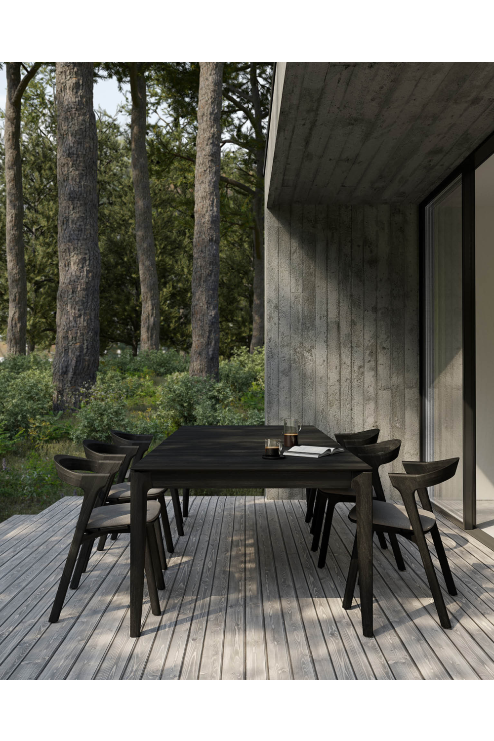 Black Teak Outdoor Dining Table | Ethnicraft Bok | OROA.COM