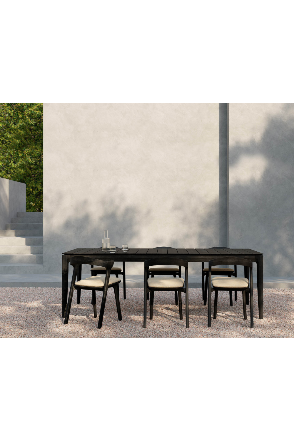 Black Teak Outdoor Dining Table | Ethnicraft Bok | OROA.COM