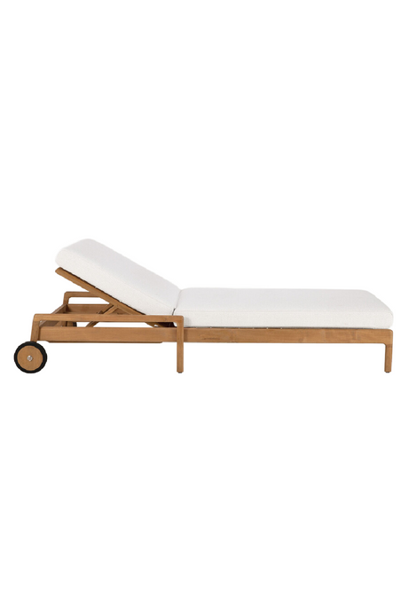 Teak Wheeled Adjustable Outdoor Lounger | Ethnicraft Jack | Oroa.com