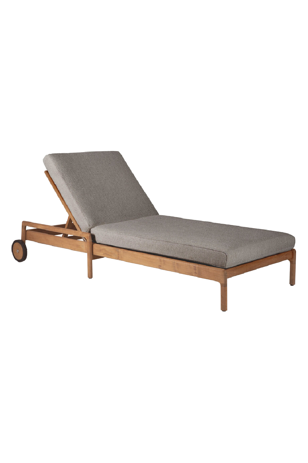 Teak Wheeled Adjustable Outdoor Lounger | Ethnicraft Jack | Oroa.com