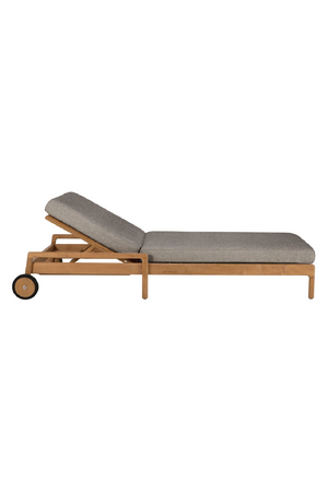 Teak Wheeled Adjustable Outdoor Lounger | Ethnicraft Jack | Oroa.com