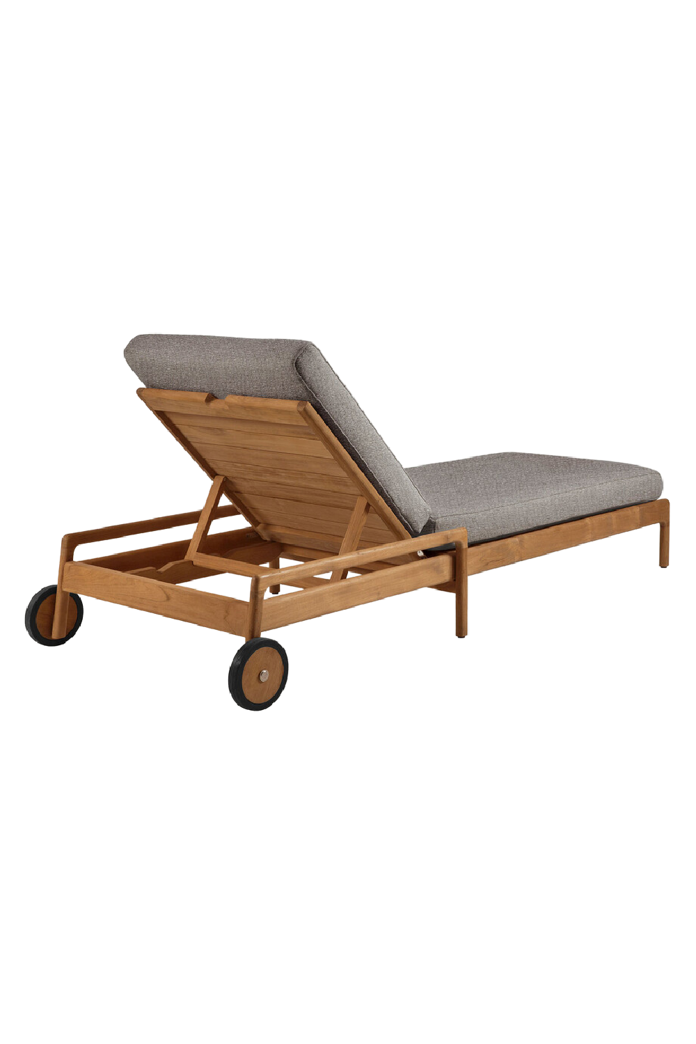 Teak Wheeled Adjustable Outdoor Lounger | Ethnicraft Jack | Oroa.com