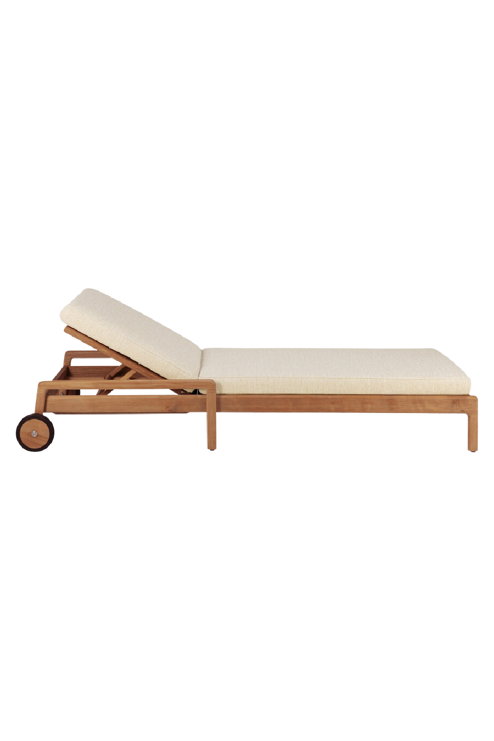 Teak Wheeled Adjustable Outdoor Lounger | Ethnicraft Jack | Oroa.com