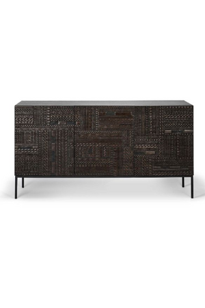 Black Teak Carved Sideboard | Ethnicraft Tabwa | OROA
