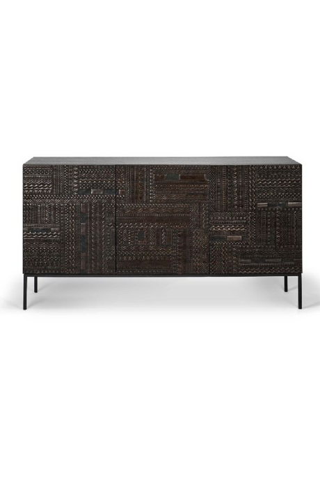 Black Teak Carved Sideboard | Ethnicraft Tabwa | OROA