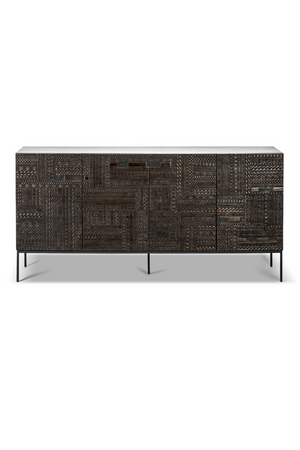 Black Teak Carved Sideboard | Ethnicraft Tabwa | OROA