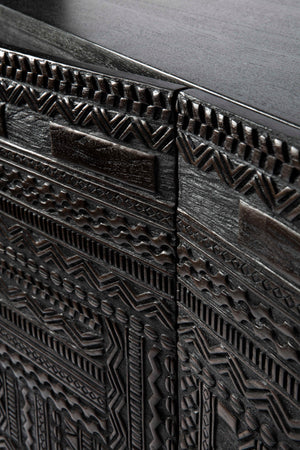 Black Teak Carved Sideboard | Ethnicraft Tabwa | OROA