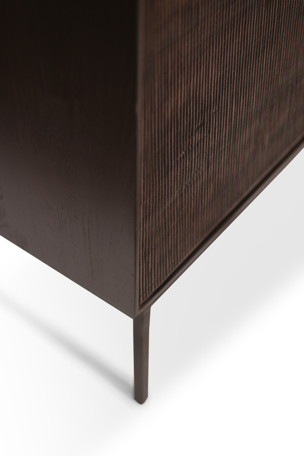 Varnished Teak Black Sideboard | Ethnicraft Grooves | OROA.com