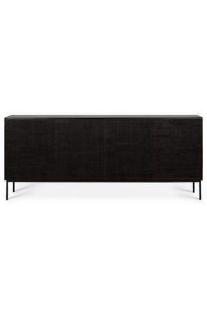 Varnished Teak Black Sideboard | Ethnicraft Grooves | OROA.com