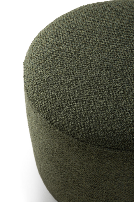 Green Cylindrical Pouf | Ethnicraft Barrow | OROA.COM