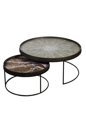 Round Tray Coffee Table set (2) | Ethnicraft | OROA TRADE