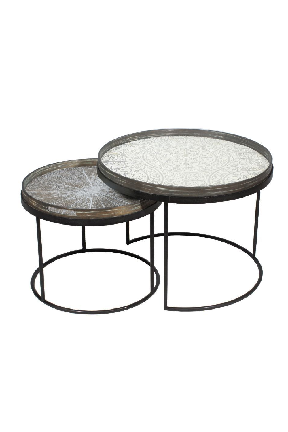 Round Tray Coffee Table set (2) | Ethnicraft | OROA TRADE