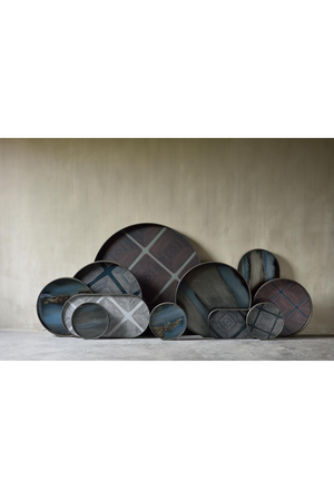 Oblong Hand-Painted Glass Tray | Ethnicraft Organic | OROA.COM