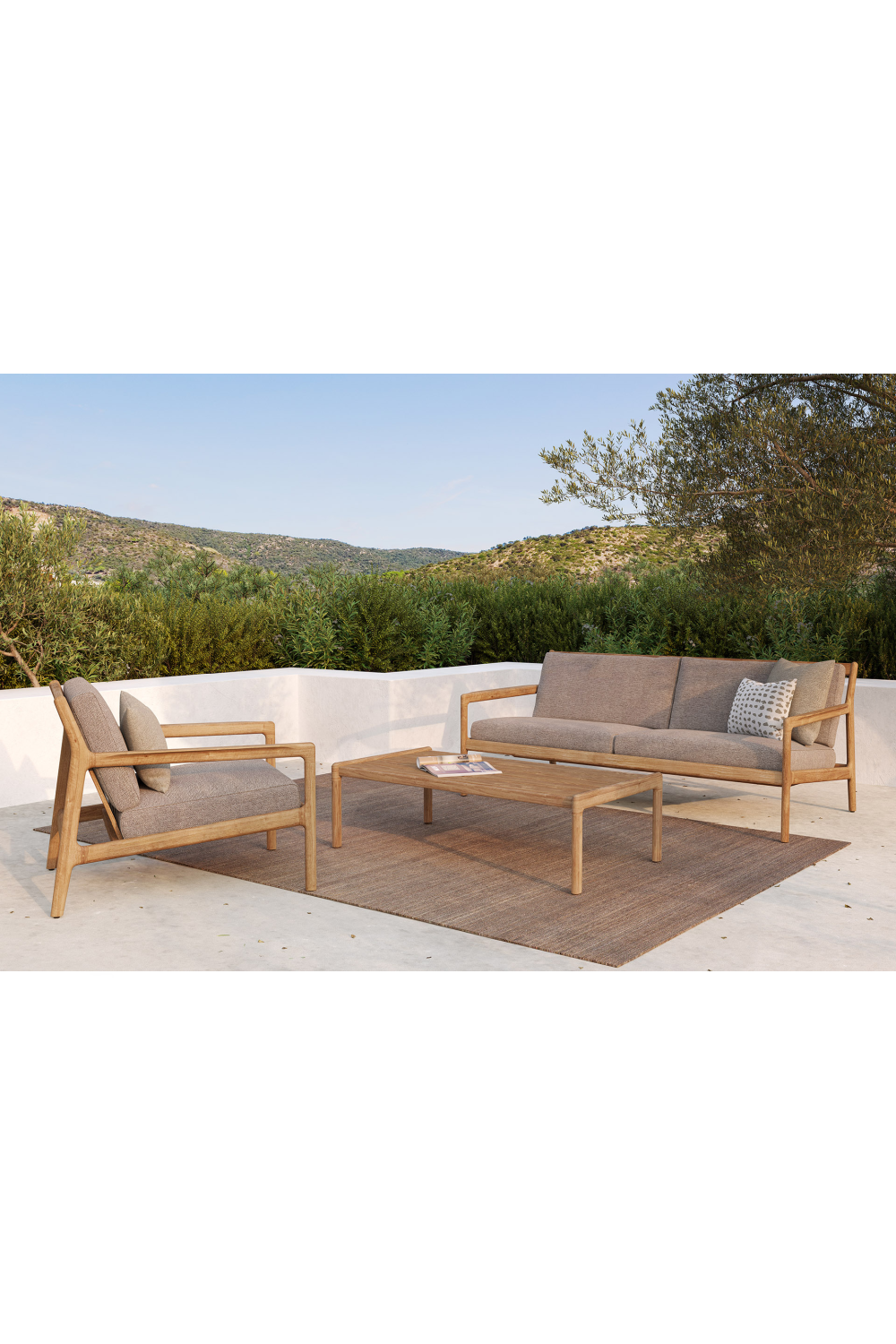 Rectangular Boucle Outdoor Cushions (2) | Ethnicraft | OROA.COM