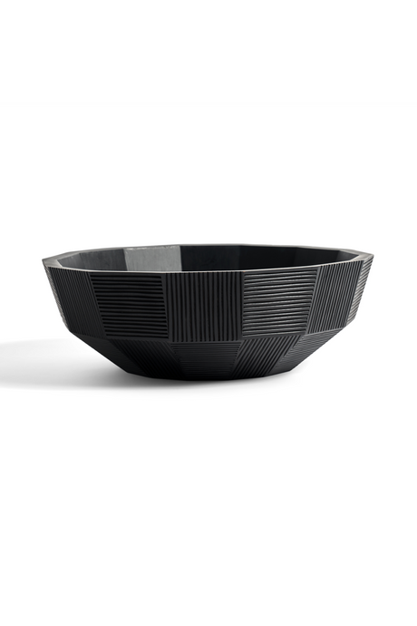 Black Mahogany Modern Bowl | Ethnicraft Striped | OROA.COM