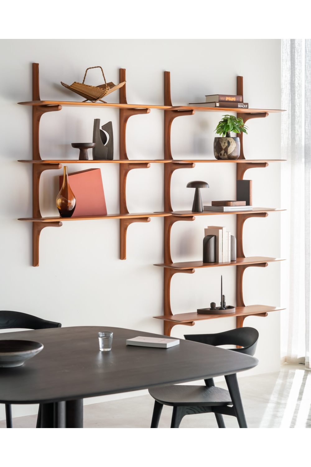 Varnished Mahogany Wall Shelf | Ethnicraft PI | Oroa.com