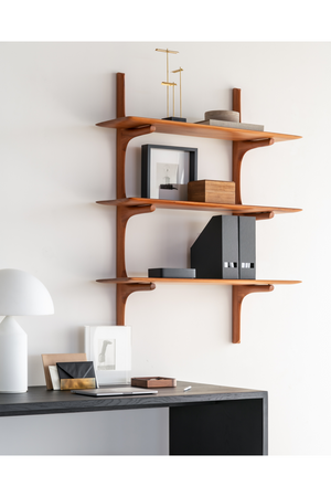 Varnished Mahogany Wall Shelf | Ethnicraft PI | Oroa.com