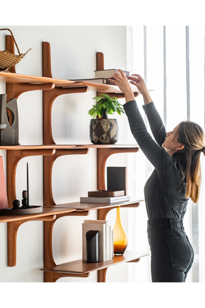 Varnished Mahogany Wall Shelf | Ethnicraft PI | Oroa.com