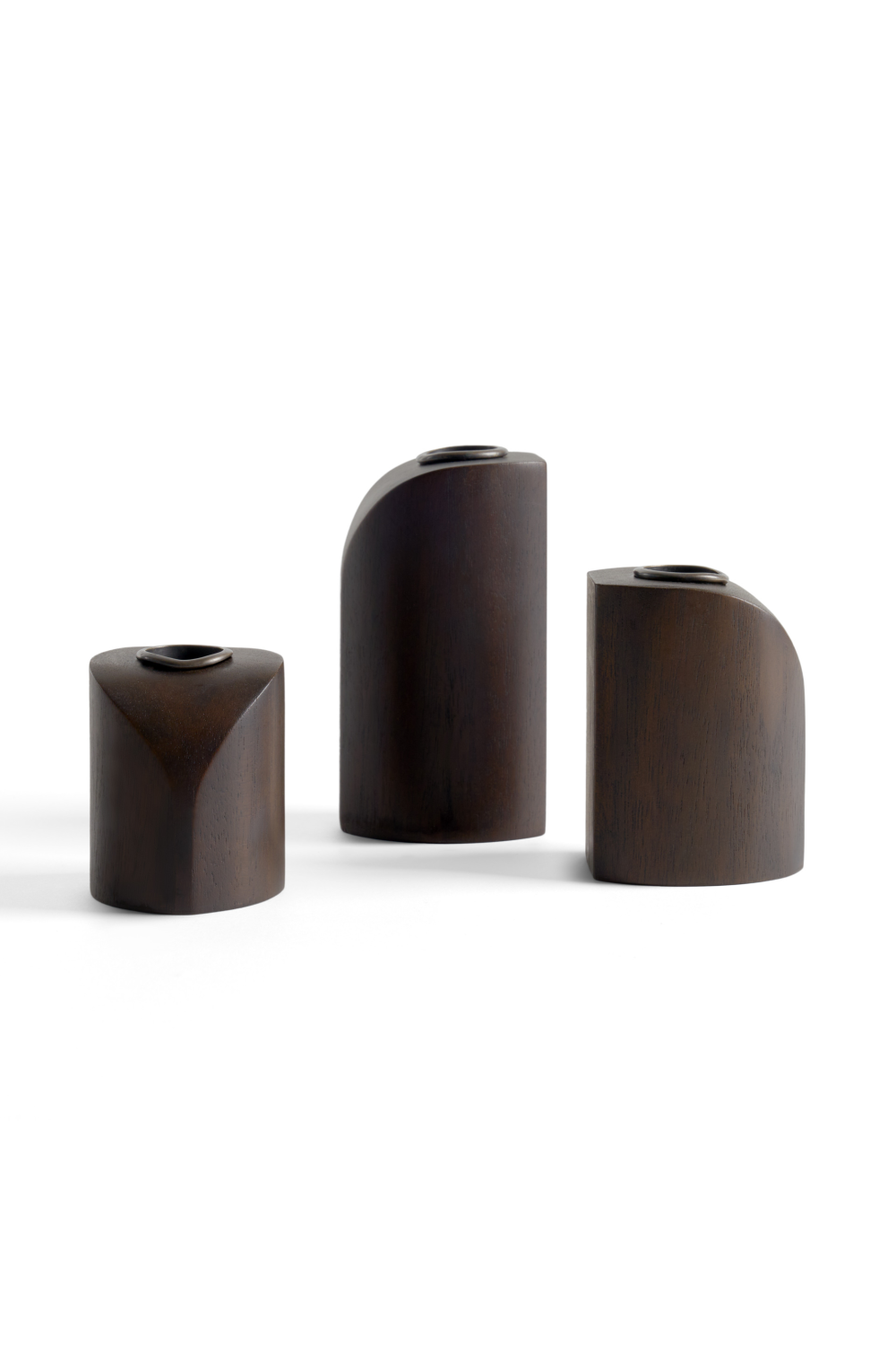 Brown Mahogany Candle Holders (3) | Ethnicraft PI | Oroa.com