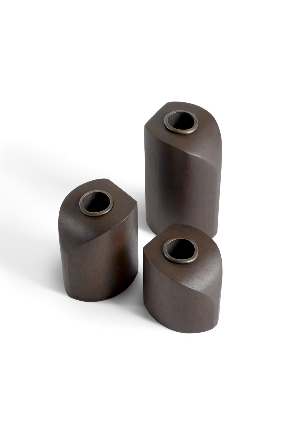 Brown Mahogany Candle Holders (3) | Ethnicraft PI | Oroa.com