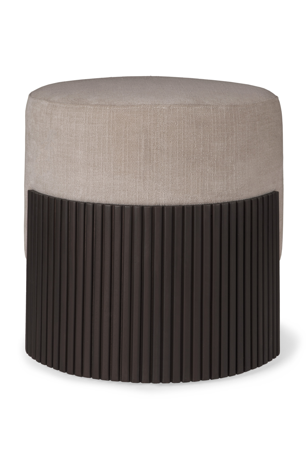 Cushioned Mahogany Pouf | Ethnicraft Roller Max | Oroa.com