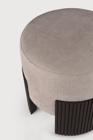 Cushioned Mahogany Pouf | Ethnicraft Roller Max | Oroa.com