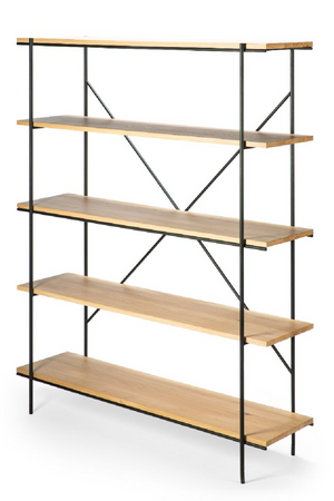 Solid Oak 5-Layer Bookcase | Ethnicraft Rise | OROA