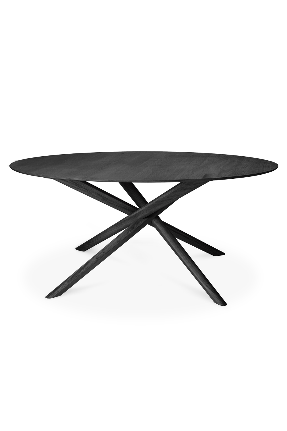 Round Black Oak Dining Table | Ethnicraft Mikado | Oroa.com