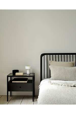 Glass Top Black Oak Nightstand | Ethnicraft Spindle | Oroa.com