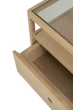 Glass Top Oak Nightstand | Ethnicraft Spindle | Oroa.com