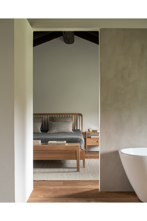 Glass Top Oak Nightstand | Ethnicraft Spindle | Oroa.com