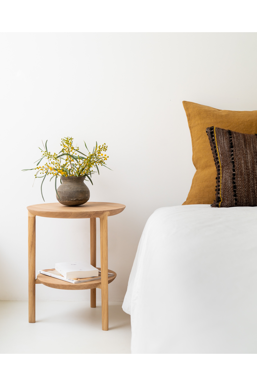 Circular Tiered Oak Side Table | Ethnicraft Bok | Oroa.com