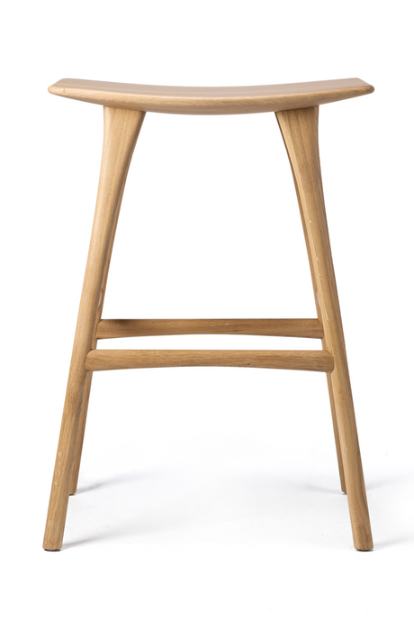 Wooden Backless Barstool | Ethnicraft Osso | Oroa.com
