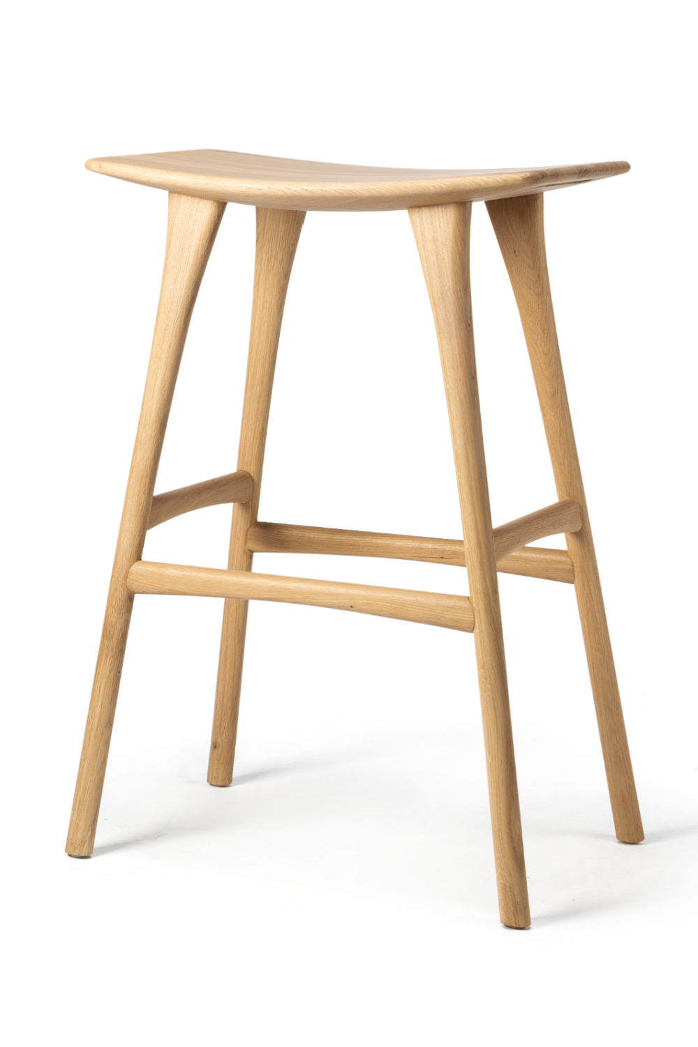 Wooden Backless Barstool | Ethnicraft Osso | Oroa.com