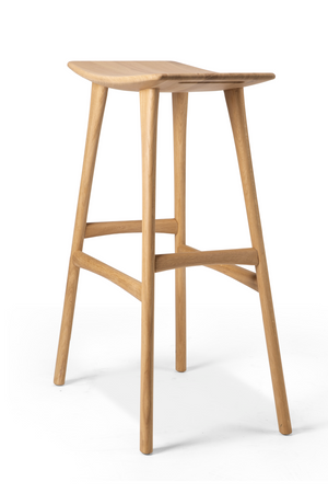 Wooden Backless Barstool | Ethnicraft Osso | Oroa.com
