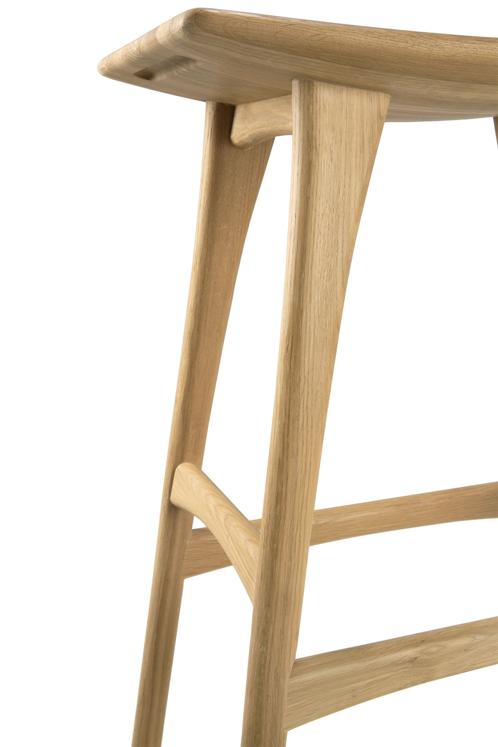 Wooden Backless Barstool | Ethnicraft Osso | Oroa.com