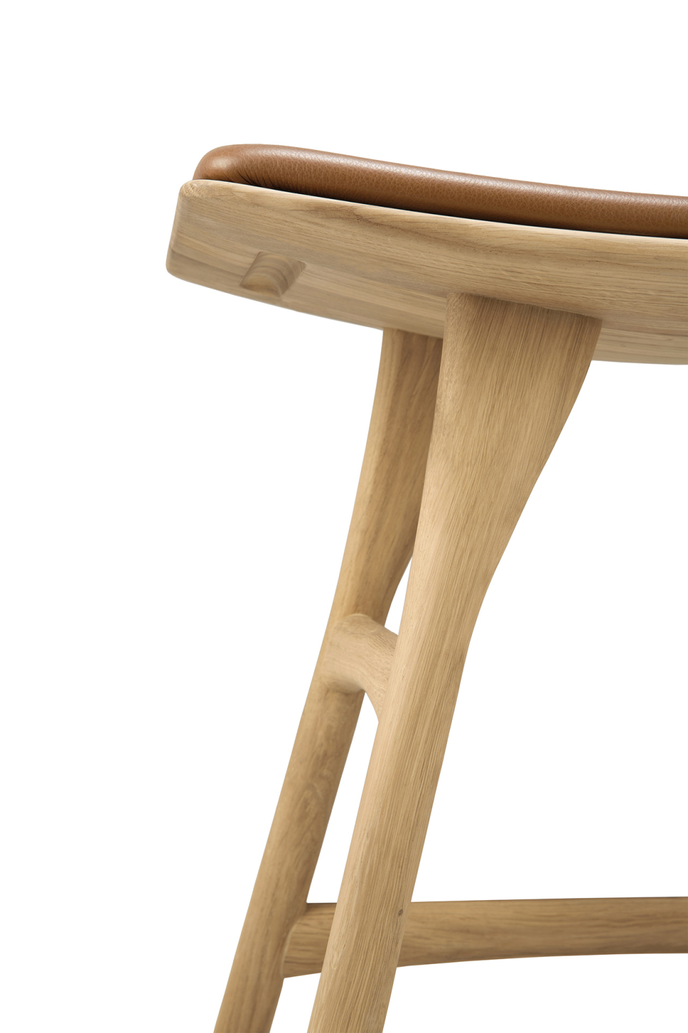 Upholstered Oak Dining Stool | Ethnicraft Osso | Oroa.com