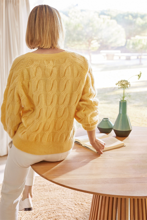   Round Teak Wood Pedestal Dining Table L | Oroa.com